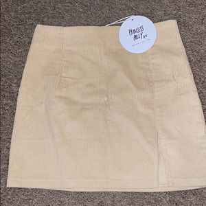 Princess Polly beige corduroy mini skirt